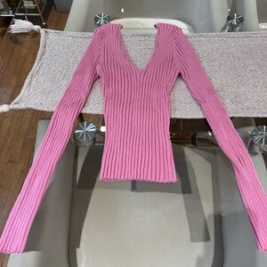 Light Pink V-Neck Sweater